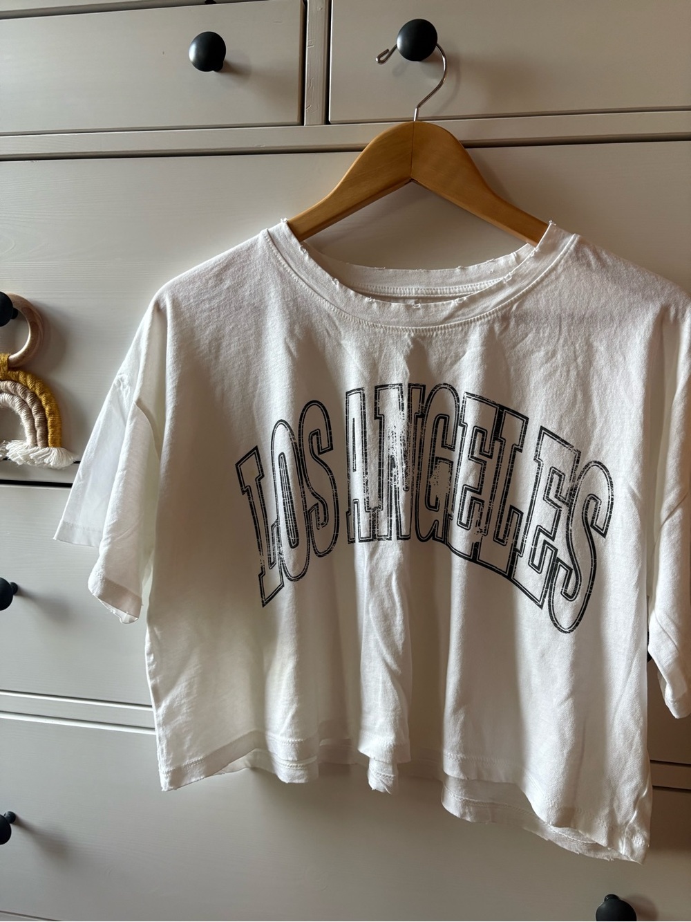 Vintage White T-Shirt with Black Print